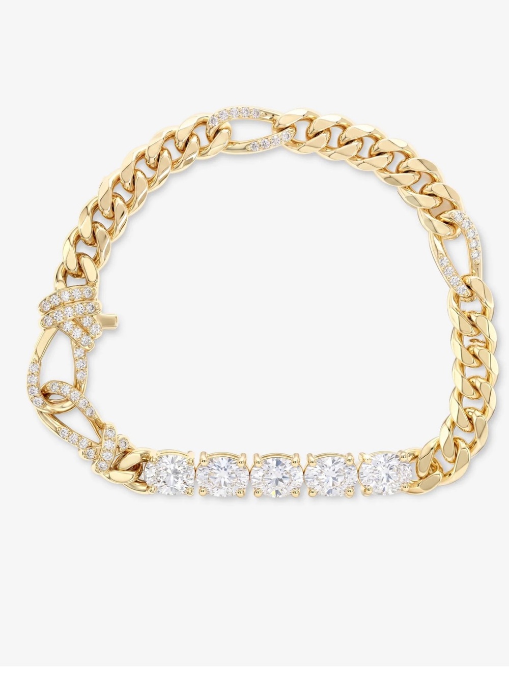 Knot Diamondettes Figaro Chain Bracelet